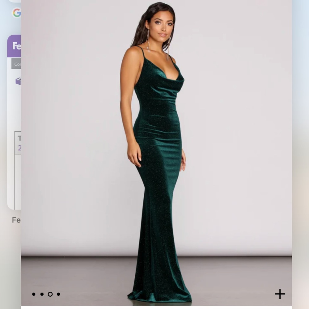 Velvet glitter formal dress in Large